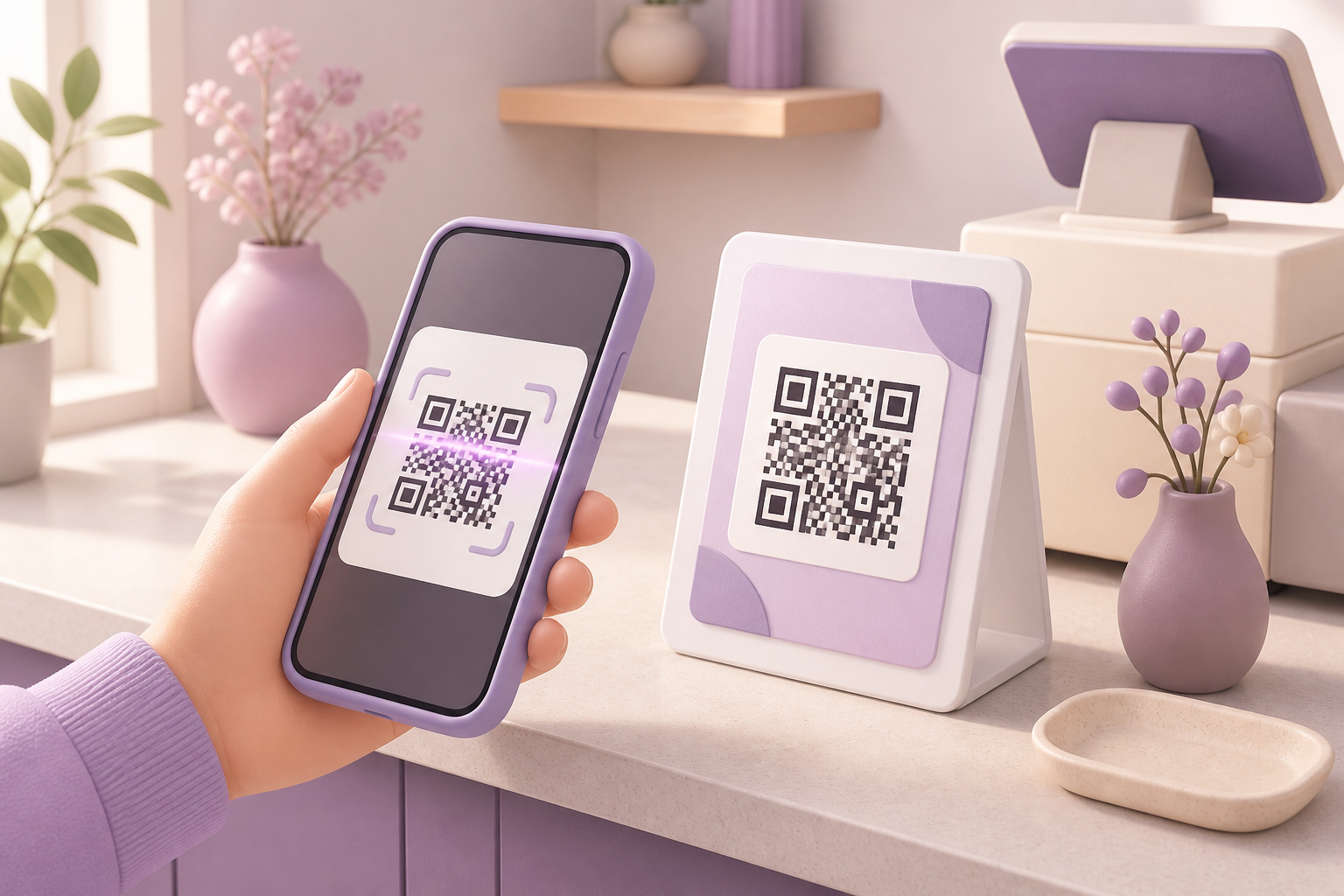 スマートフォンでQRコード決済